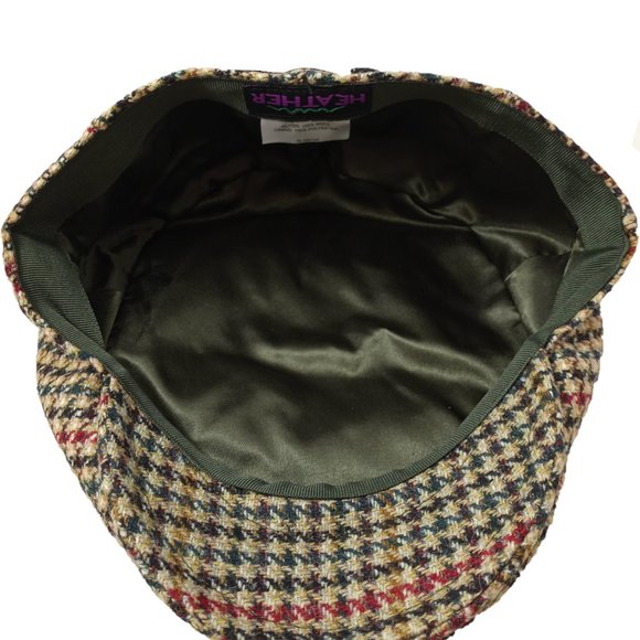 Men's Kirby Genuine British Wool Tweed Cap ZH043-2A RED/BLACK/GREEN - PICK SIZE - Picture 10 of 11